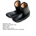 thumbnail image 7 of comerut 1 Pair Floor Socks Plush Lining Waterproof Thickened Non-slip Thermal Keep Warm Faux Leather Men Women Carpet Boot Slipper Socks for Indoor, 7 of 7