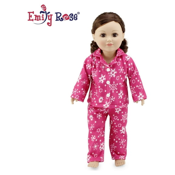 Emily Rose 2-Piece Fleece Snowflake Pajamas for 18-Inch Dolls