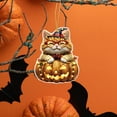 thumbnail image 6 of Halloween-Themed Pumpkin Kitten Keychain Pendant - Halloween Costume Car Backpack Ornament, Double-Sided Printing Cute Decoration, Suitable for Keys or Home Decoration, 6 of 6