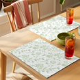 thumbnail image 4 of Green Leaves Placemats Set of 6 Farmhouse Pastoral Botanical Vines Ethnic Place Mats Indoor Wipeable Table Mats Washable Cloth Dining Table Placemats for Kitchen Holiday Party Home Decor 13x19 Inch, 4 of 9