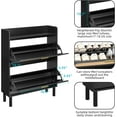 thumbnail image 5 of Finnhomy Extended Edition Shoe Cabinet with Natural Rattan Drawers, 2-Tier Slim Organizer, 5 of 6