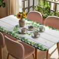 thumbnail image 3 of Spring Eucalyptus Leaves Table Cloths for 5 Foot Rectangle Tables, Farmhouse Botanical Gray Wood Patio Waterproof Elastic Fitted Tablecloths, Washable Rectangular Table Cover for Camping, 3 of 8