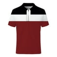 thumbnail image 4 of Sngxgn Shirts for Men - Fit Short-Sleeve Polo, Athletic Casual Collared T-Shirt(Wine,M), 4 of 4