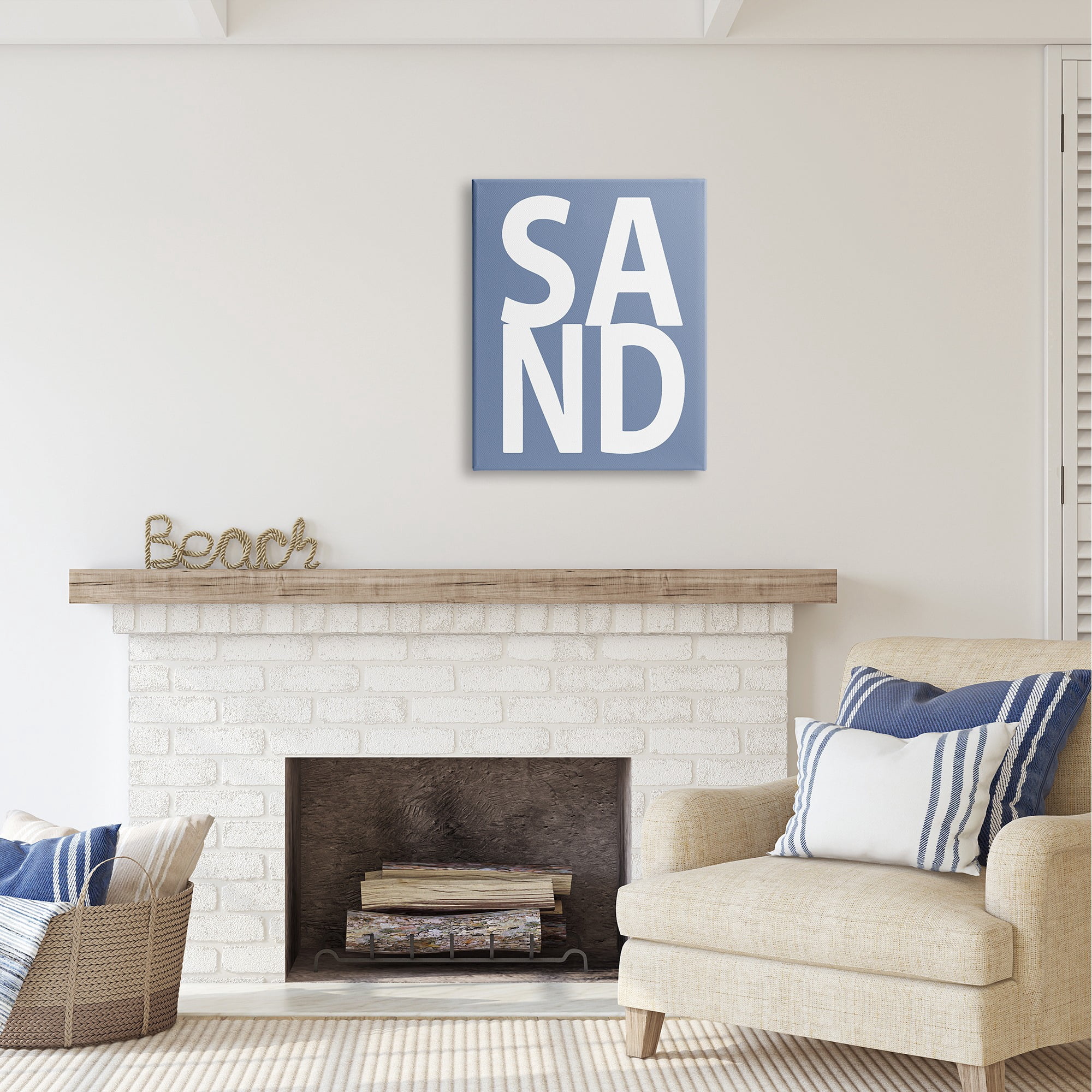 Stupell Industries Nautical Sand Phrase Nature Painting Gallery Wrapped Canvas Art Print Wall Art, 24 x 30