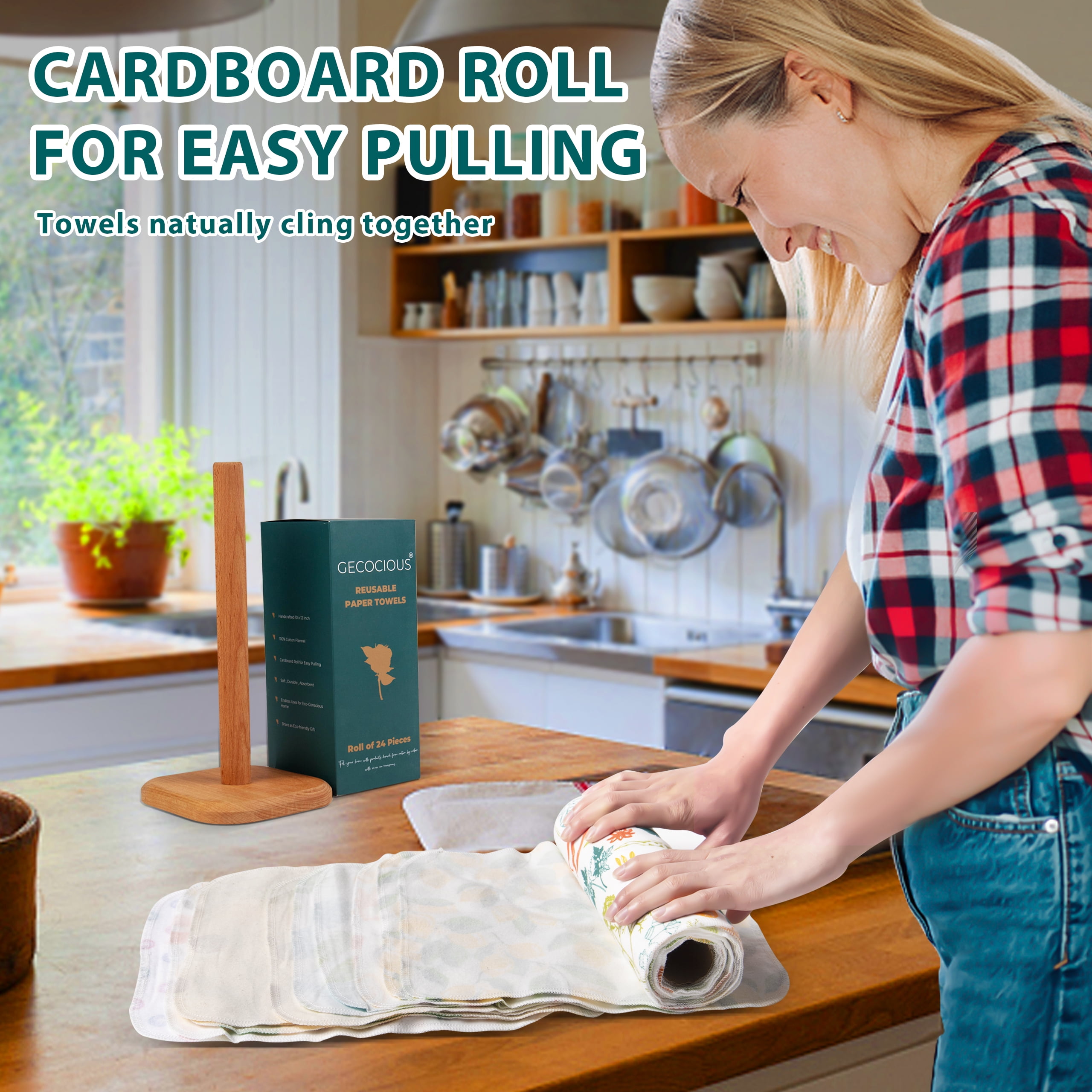 Reusable Paper Towels, Paperless Towels, Zero Waste Products, 2-Ply 20 shee Reusable Paperless Towels