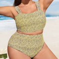 thumbnail image 3 of Aayomet Womens Bathing Suits Swimsuit Multi Color Solid Color Big Size Swimsuit Knitted Swimsuit (Yellow, XXXXL), 3 of 4