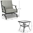 thumbnail image 3 of Grand Patio 3-Piece Outdoor Bistro Set for 2, Garden Rocking Chairs with Cushions & Side Table, Furniture Conversation Set for Pool Side Porch, Steel Frame, Gray, 3 of 11