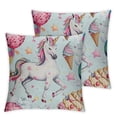 thumbnail image 2 of Nawypu Throw Pillow Covers Cute Watercolor Unicorn  Princess Trendy Pink Cartoon Horse Birthday Dream for Living Room Bedroom Sofa Set of 2, 2 of 6