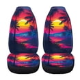 thumbnail image 5 of XYZCANDO Car Seat Covers Retro Synthwave Tropical Sunset 2pc Car Front Seat Cover Set Thick Van SUV Truck Waterproof Easy to Install Car Front Seat Covers, 5 of 10