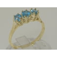 thumbnail image 2 of LBG British Made 14k Yellow Gold Natural Blue Topaz Womens Anniversary Ring - 33 size options - Size 7.75, 2 of 6