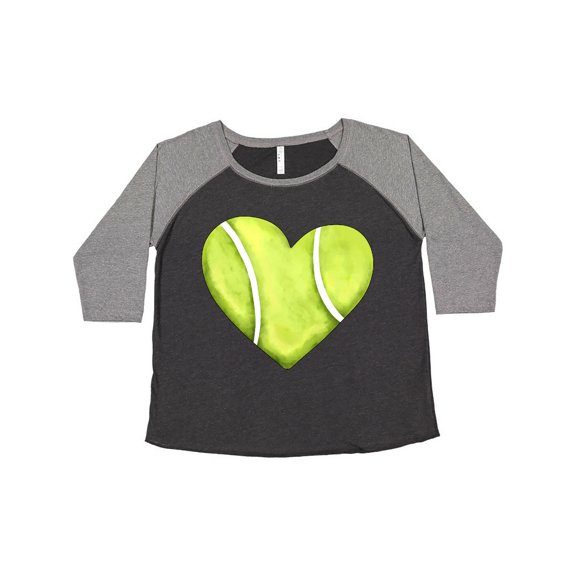Inktastic Tennis Ball in Heart Women's Plus Size T-Shirt