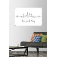 thumbnail image 2 of Line Art Skyline - New York City Wall Poster with Pushpins, 22.375" x 34", 2 of 3