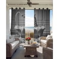 thumbnail image 3 of Giraffe Black Out Curtains 63 Inch Long, Room Darkening Draperies Curtains Panels, Funny Animal Bathtub Abstract Art Grey Thermal Insulated Curtain for Bedroom Living Room 52"x63" 2 Panels, 3 of 8