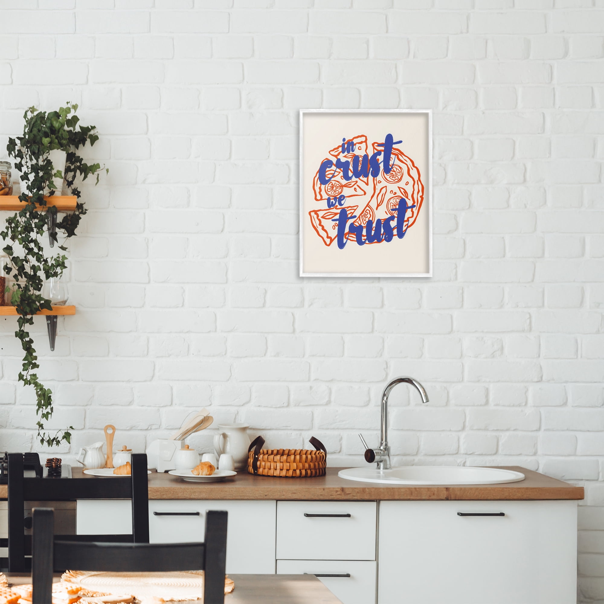 Stupell Industries In Crust We Trust Pizza White Framed Giclee Art, design by The Prints Vibe