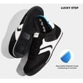 thumbnail image 6 of LUCKY STEP Womens Retro Thin Sole Lace up Fashion Sneakers Classic Lightweight Casual Shoes,Black, 6 of 10