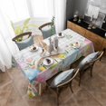 thumbnail image 4 of Easter Rectangle Tablecloth, Spring Rabbit Eggs Blooms Flowers Leaf Grey Plaid Waterproof & StainResistant Tablecloth, Washable Oil-proof Table Cover for Dining/Party/Wedding/Camping/Buffet 60x102 In, 4 of 9
