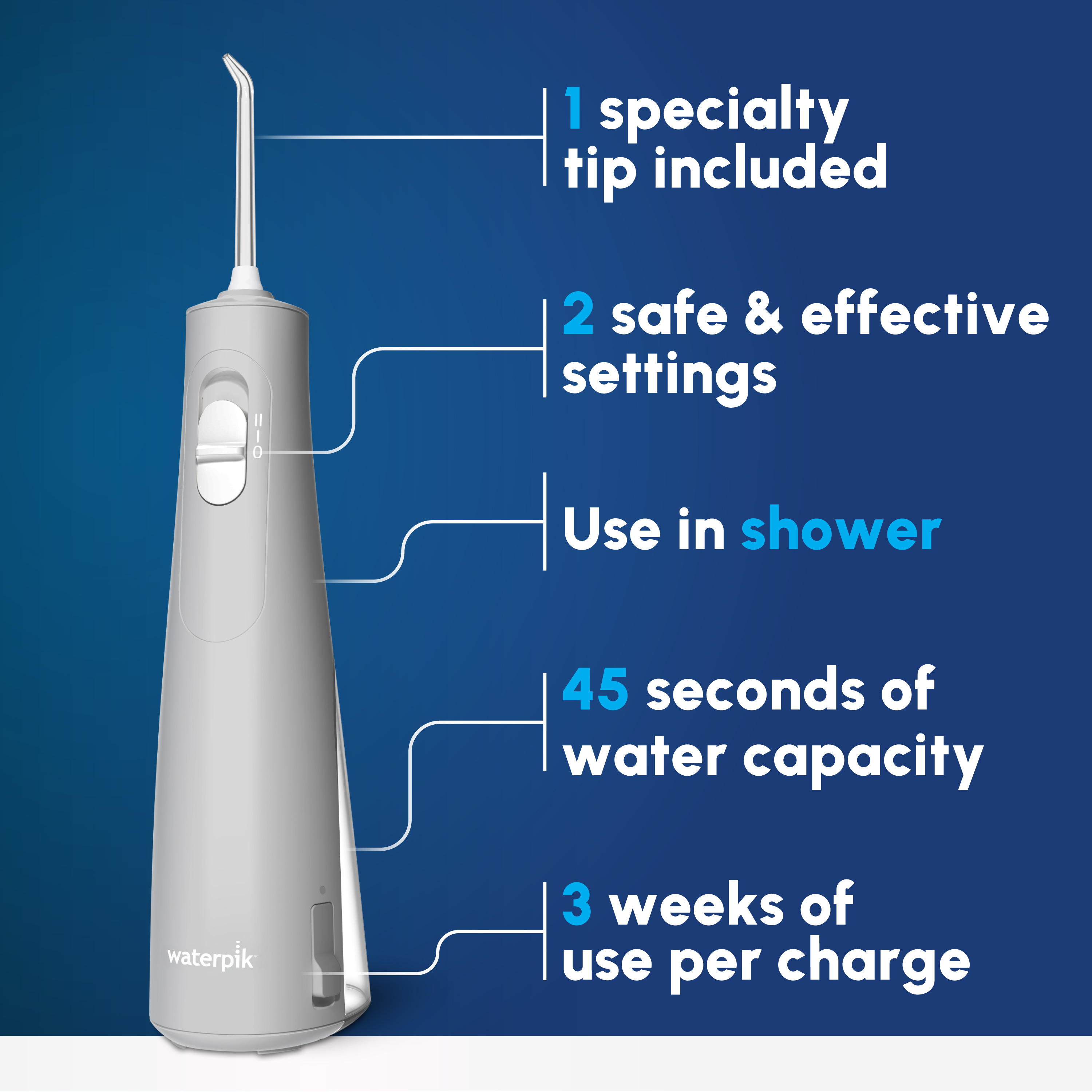 Waterpik Cordless Water Flosser with 2 Settings, 1 Tip photo 2
