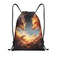 thumbnail image 1 of Saiise Red And Gray Flame Fox Pattern Sports Drawstring Backpack - String Swim Gym Bag with Wet Proof Pocket for Women&Men-Medium, 1 of 6