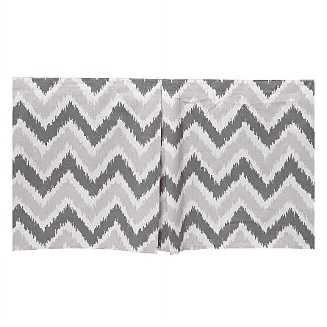 Bacati - Ikat Dots/Damask 4-Piece Crib Bedding Set with 2 Muslin Swadling Blankets, White/Grey