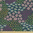 thumbnail image 2 of Floral Fabric by the Yard, Arrangement of Colorful Endemic Flowers Endemic Garden Elements, Decorative Upholstery Fabric for Sofas and Home Accents, Multicolor by Ambesonne, 2 of 5