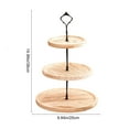 thumbnail image 3 of Hometravel Wooden Dessert Display Stand, 3 Tier Cake Cupcake Serving Tray, Rustic Style Party Food Rack for Tea Break, Celebration, Home Kitchen Use, 3 of 6