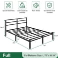 thumbnail image 2 of Napcenter 12 inch Full Size Bed Frame with Headboard and Footboard, Metal Platform No Box Spring Needed, Easy Assembly, Black, 2 of 9