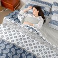 thumbnail image 5 of Erosebridal Boho Vibe 7-Piece King Bedding,Gray Horizontal Stripe King Bed in a Bag,Light Gray Reversible, 5 of 7