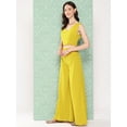 thumbnail image 4 of Janasya Women's Yellow Crepe Solid Top with Palazzo and Cape, 4 of 9