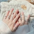 thumbnail image 4 of EOEMY A-Z Initial Letters 925 Silver Micro Zircon Rings Name Rings Adjustable Women-Gold-X, 4 of 9