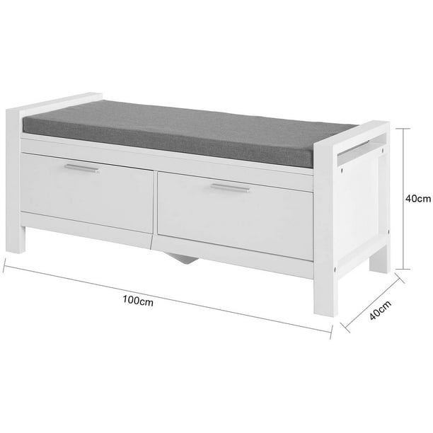 SoBuy FSR74 W Hallway Storage Bench with Two Drawers and Padded