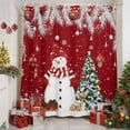 thumbnail image 2 of Shower Curtain 66"W x 72"L Christmas Snowman Winter Pine Leaves Red Fabric Shower Curtains Set with Hooks Water Repellent Bathroom Curtains Machine Washable Bathroom Accessories, 2 of 9