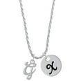 thumbnail image 1 of Delight Jewelry Silvertone Small Gelato Script Initial - G - Silvertone Script Initial Disc - X - Charm Necklace, 20"+3", 1 of 1