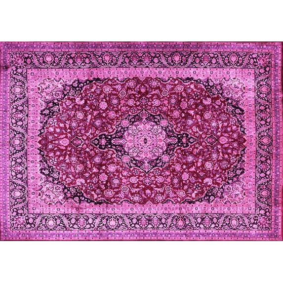 Ahgly Company Indoor Rectangle Persian Pink Traditional Area Rugs, 8' x 10'