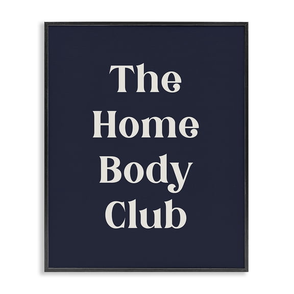 Stupell Industries Contemporary Minimal Homebody Club Black Framed Giclee Art, 11 x 14, by Lil' Rue