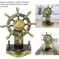 thumbnail image 2 of Adorno de rueda de barco, estatua de rueda de barco de aleación, adorno de timón, decoración pirata, adornos de timón náutico de estilo retro para hogares, bares, 2 of 4