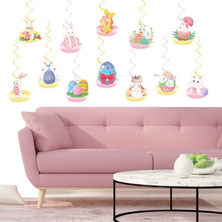 

Office Decor Ceiling Swirl Easter Decoration Easter Bunny For Home Hanging Supplies Hanging Swirl Foil Garland Party Decorations