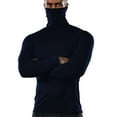 thumbnail image 1 of T-shirt de Sport Uni pour Hommes Col Haut Manches Longues Automne et Hiver, 1 of 3