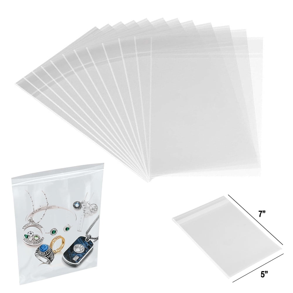 200 Pack Heavy Duty Zipper Baggies 7"x5" Reclosable Small Poly Bags