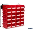 thumbnail image 3 of Triton Produits 3-220RWS Bac de Rangement Mural 26 Pcs avec 7-3/8 Pouces L x 4-1/8 Pouces L x 3 Pouces H Bacs en Polyéthylène Rouges Emboîtables, 24 Unités, Rails de Montage Mural 8-3/4 Pouces L avec Matériel, 2 pk, 3 of 7