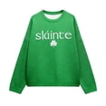 thumbnail image 4 of FASHOFT Shamrock Clover Irish Sweaters for Women St. Patrick's Day Knitted Sweater Long Sleeve Crew Neck Casual Pullover Top Green L, 4 of 4