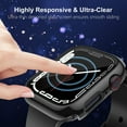 thumbnail image 5 of 5-Pack Tempered Glass Screen Protector Case Compatible with Apple Watch Series 8 Series 7 41mm, Touch-Sensitive Ultra-Thin Hard PC Full Cover Bumper Compatible with iWatch 41mm, 5 of 5