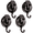 4 pack Gunmetal, variant on 4pcs Removable Suction Cup Hooks,Silver Heavy Duty Vacuum Shower Hooks,Powerful Wreath Hanger for Bathroom Restroom Kitchen