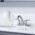thumbnail image 3 of WOWOW 2 Handle 4 Inch Centerset Bathroom Sink Faucet in Brushed Nickel, Lead-Free Basin Mixer Tap with Lift Rod Drain Stopper, 3 of 9