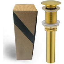 Bathroom Sink Drain Without Overflow Vessel Sink Lavatory Vanity Pop Up Drain Stopper Brushed Dark Gold, All Metal Rustproof Brass and 304 Stainless Steel,83606BDG.