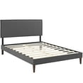 thumbnail image 3 of Modway Amaris Upholstered Queen Platform Bed Frame in Gray With Tapered Legs, 3 of 6