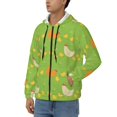 thumbnail image 3 of Uemuo Funny Chicken for Men's Fashion Full-zip Hoodies & Sweatshirts with Kangaroo Pocket, Zip-up Hooded Sweatshirt, Moisture Wicking & Breathable-Large, 3 of 5