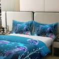 thumbnail image 4 of YST 100% Cotton Jellyfish Duvet Cover King Size Ocean Nautical Comforter Cover Hawaii Beach Bedding Set Sea Animal Coral Underwater World Oasis Bedspread Cover Blue With 2 Pillowcases, 4 of 6