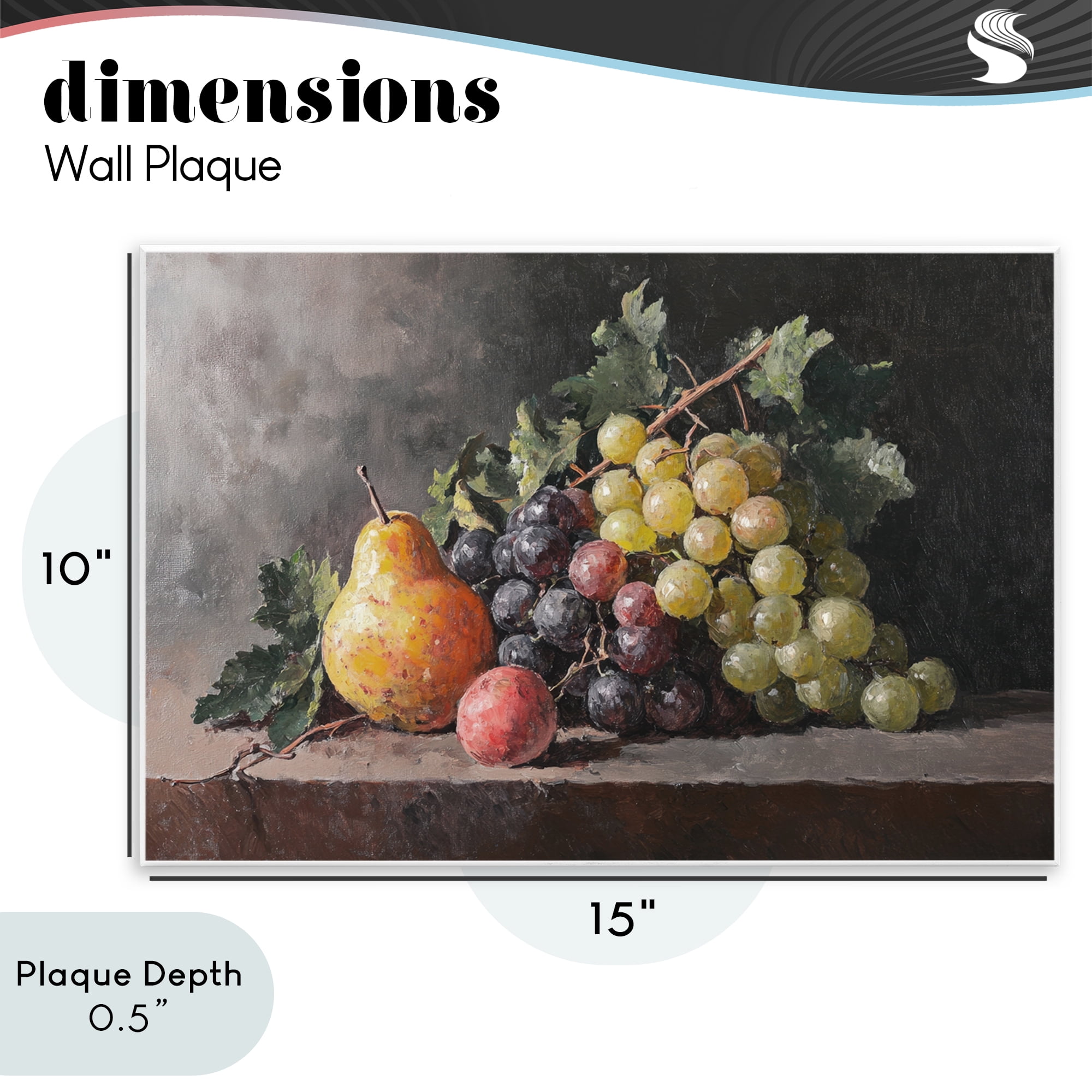Stupell Industries Bountiful Fruit Classic Still Life Wall Plaque Art, design by Petal Prints Design