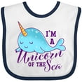 thumbnail image 3 of Inktastic Cute Narwhal I'm a Unicorn of the Sea Girls Baby Bib, 3 of 4