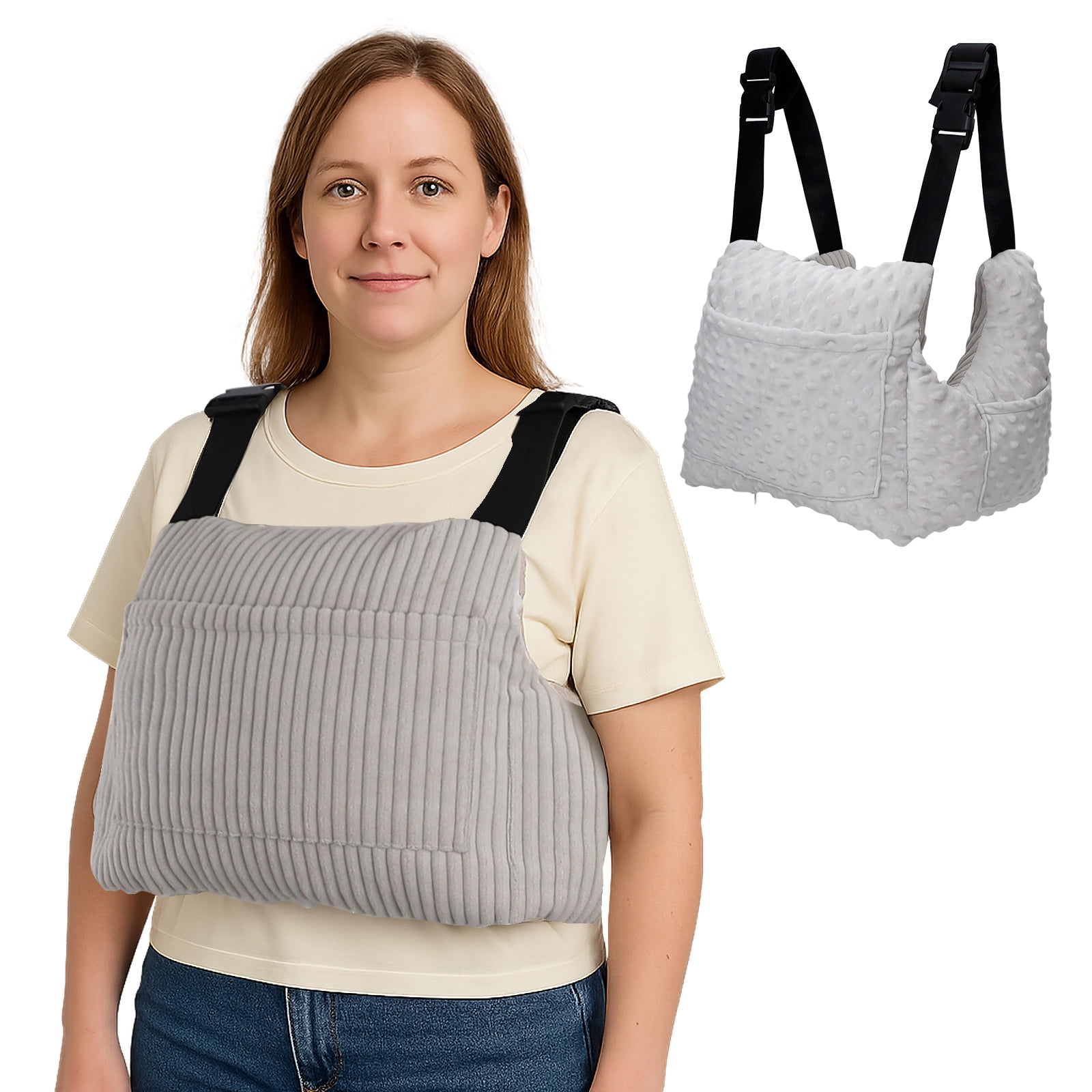 RoamReady Mastectomy Support Pillow Post-Surgery Recovery Aid for Hysterectomy & Breast-Conserving Surgery a Thoughtful Gift for Women's Healing Gray